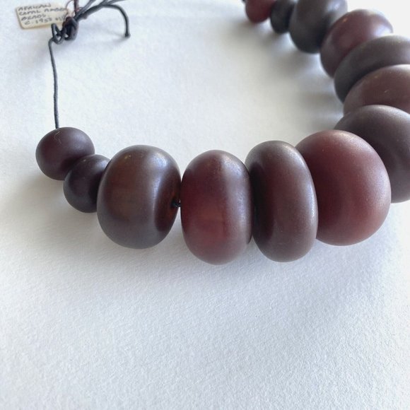 African PF Copal Amber Bakelite Faturan Graduated Beads 15in Necklace 195.2g - Picture 3 of 16